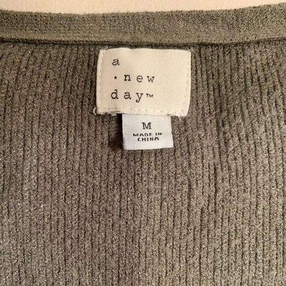 A New Day | Olive Ribbed Sweater Dress | Size M - Picture 4 of 5